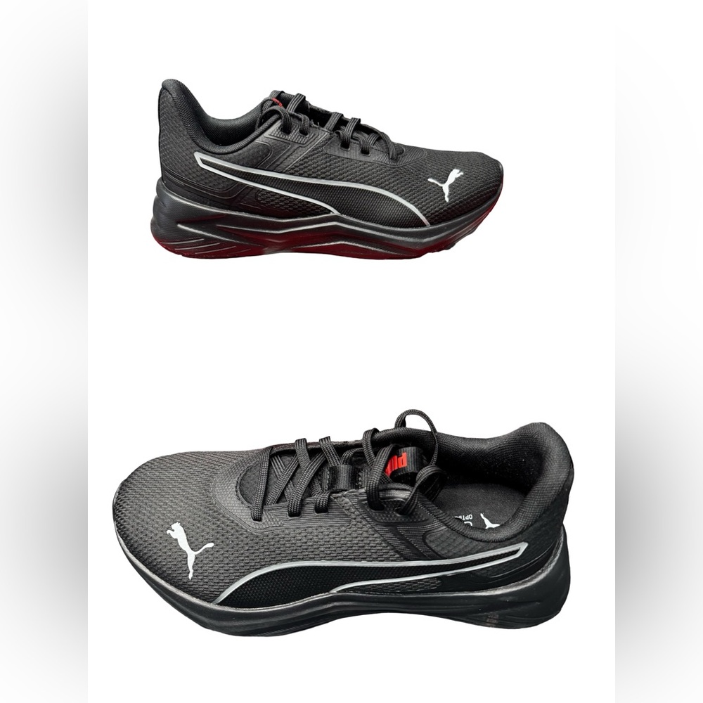 Puma Disperse Mens Sneakers 8.5 Black White Red Running Shoes BNIB
